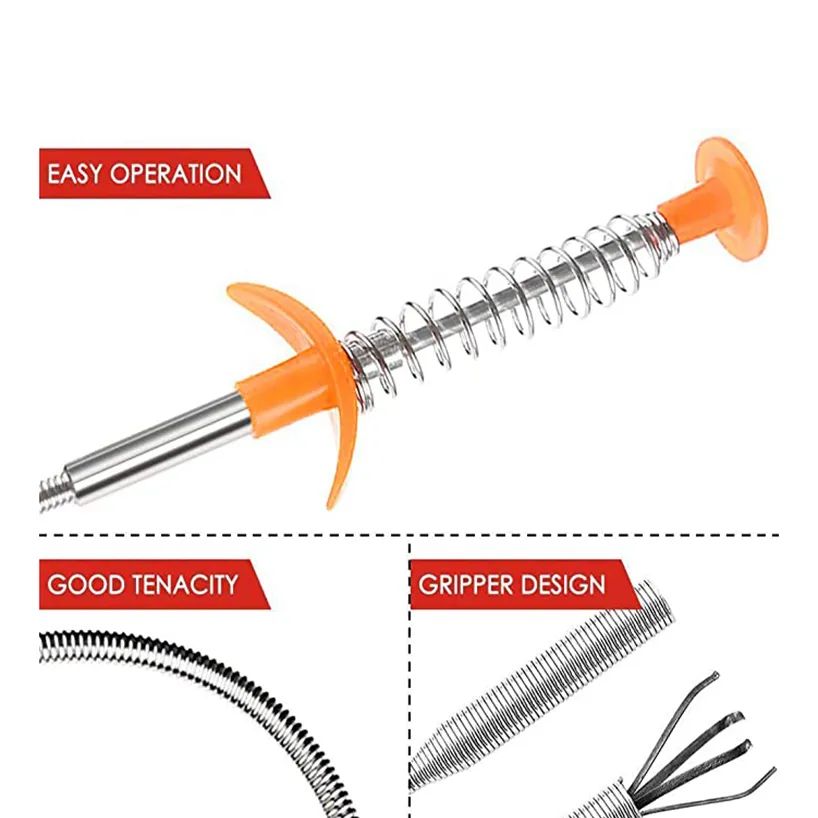 60cm Flexible Drain Hair Remover – Easy Sink & Shower Cleaner Tool”