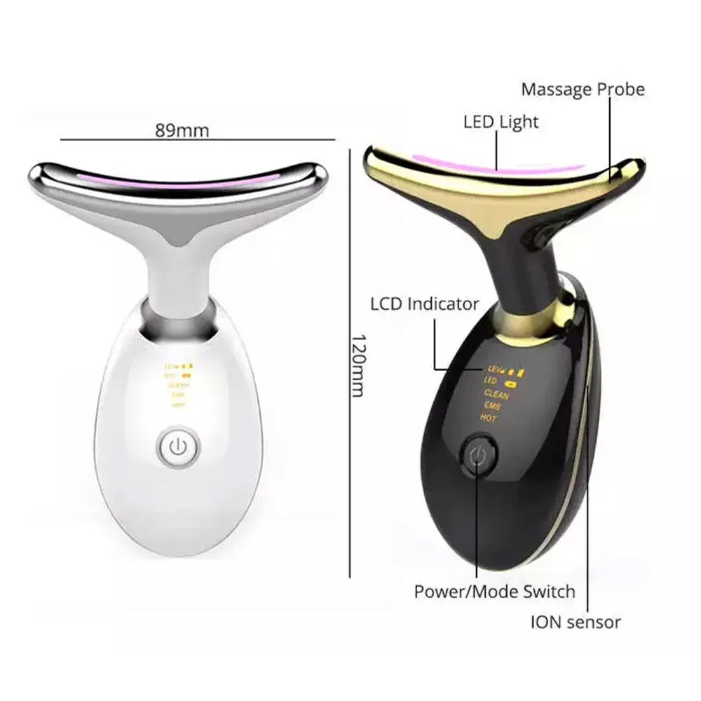 Neck Face Massager Skin Care Facial Massage Device with 3 Color Modes for Skin Rejuvenation Face Sculpting Tool for Double Chin