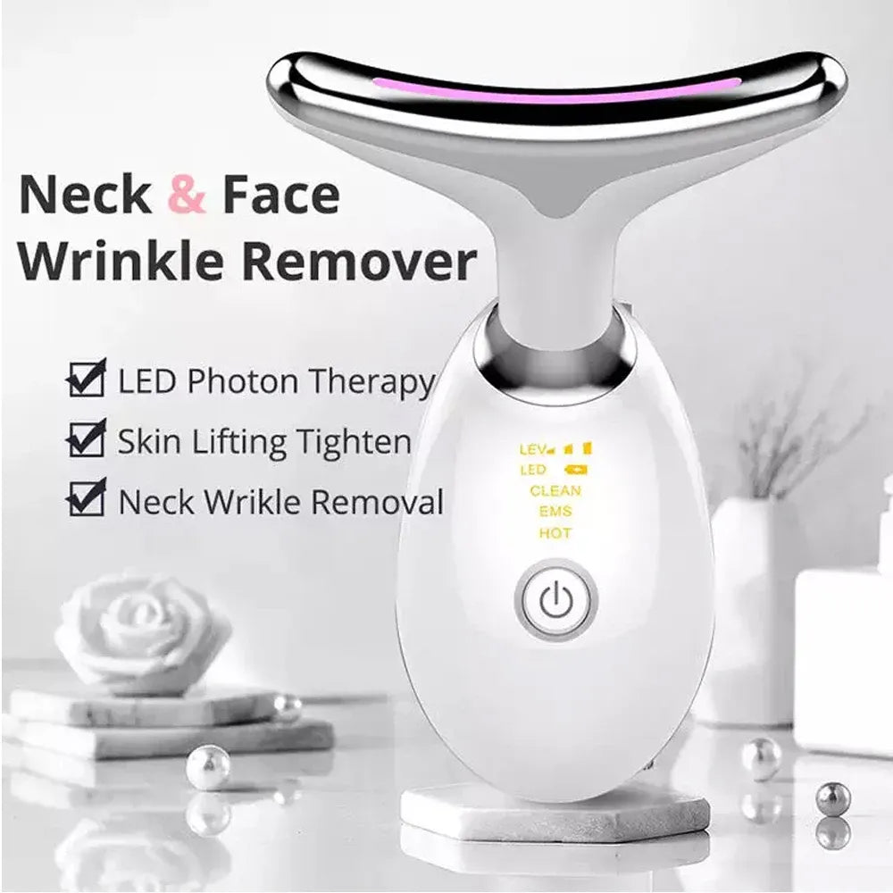Neck Face Massager Skin Care Facial Massage Device with 3 Color Modes for Skin Rejuvenation Face Sculpting Tool for Double Chin