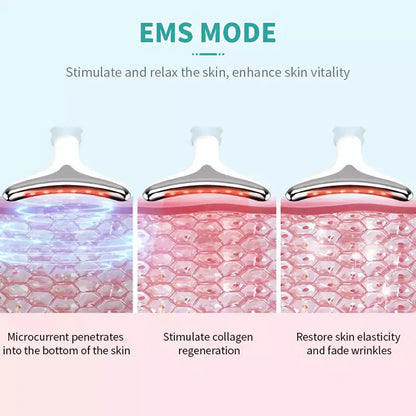 Neck Face Massager Skin Care Facial Massage Device with 3 Color Modes for Skin Rejuvenation Face Sculpting Tool for Double Chin
